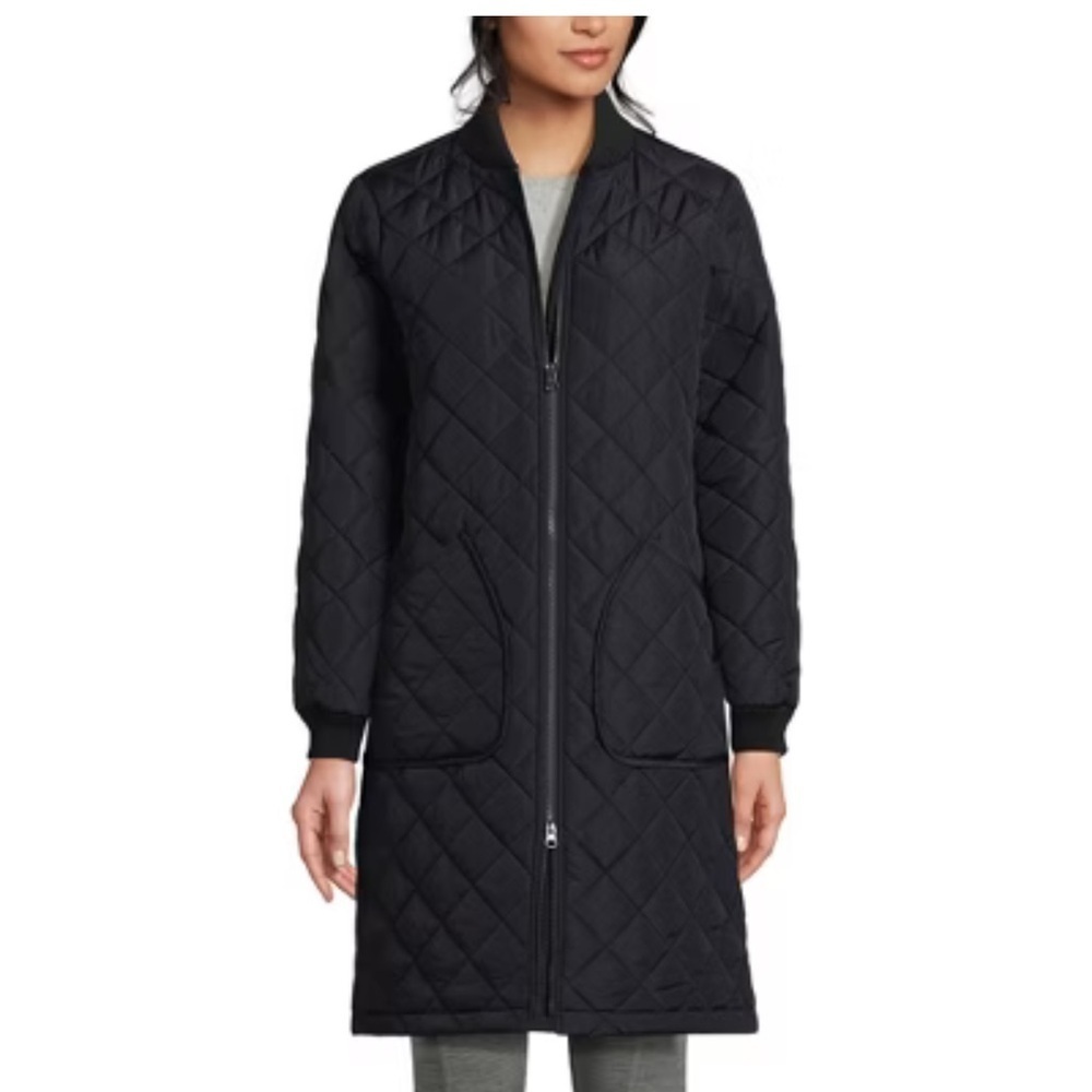 Lands' End Women's FeatherFree
Insulated Bomber Coat black size large quilted